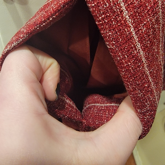 Allegra K Women Notched Lapel Open Front Textured Plaids Tunic Vest XL Red NWT! - Picture 7 of 13